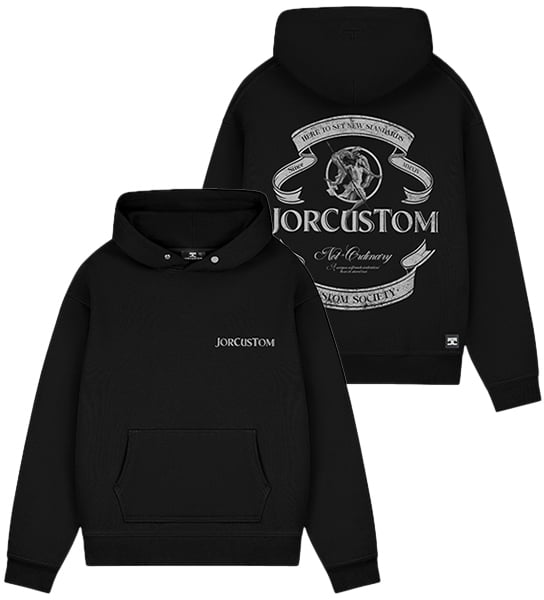 JORCUSTOM Jorcustom Ribbon Fleece Oversized Hoodie Zwart