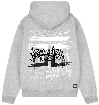 JORCUSTOM Jorcustom Graffiti Fleece Oversized Hoodie Grijs
