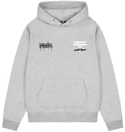 JORCUSTOM Jorcustom Graffiti Fleece Oversized Hoodie Grijs
