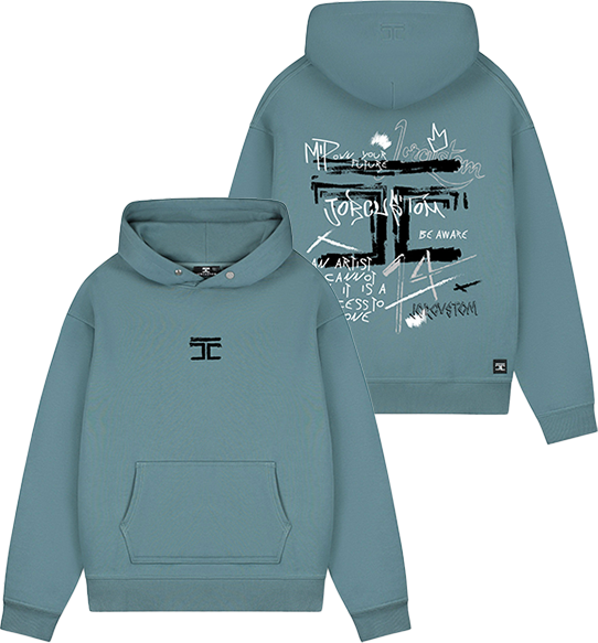 JORCUSTOM Jorcustom Artist Fleece Oversized Hoodie Blauw
