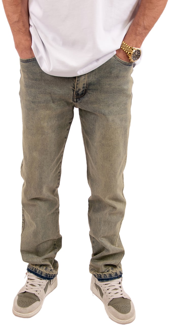 Jorcustom Open Hem Denim Straight Fit Groen