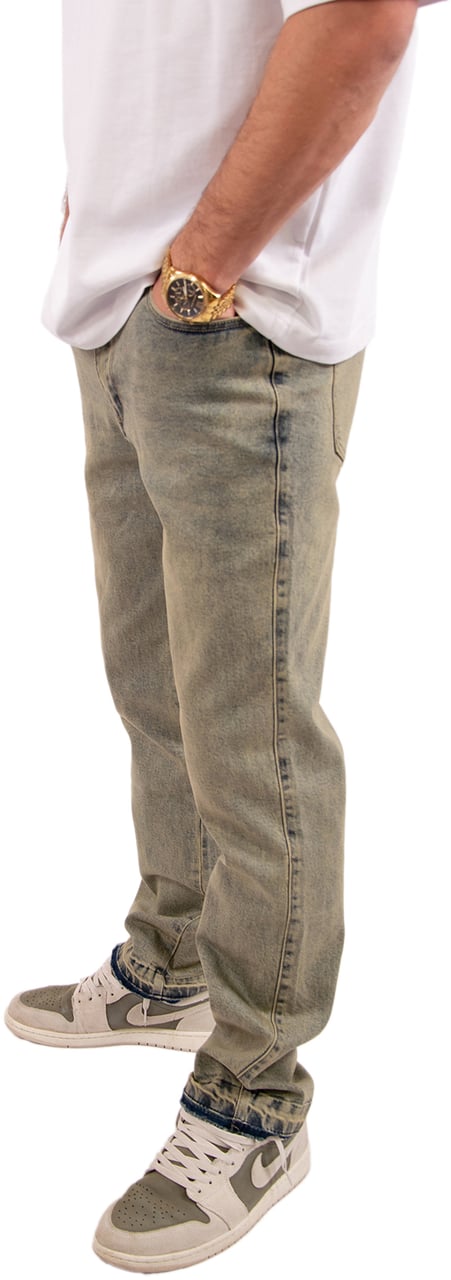 Jorcustom Open Hem Denim Straight Fit Groen