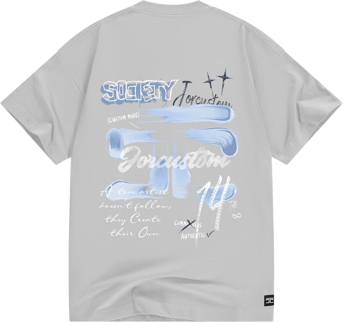 Jorcustom Artist2.0 Loose Fit T-Shirt M-SS26-LFTSHIRT-ARTIST2. LightGrey Lichtgrijs