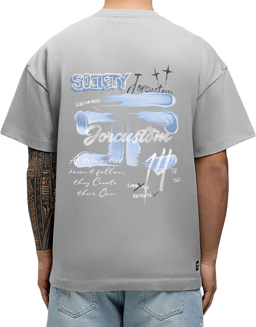 Jorcustom Artist2.0 Loose Fit T-Shirt M-SS26-LFTSHIRT-ARTIST2. LightGrey Lichtgrijs