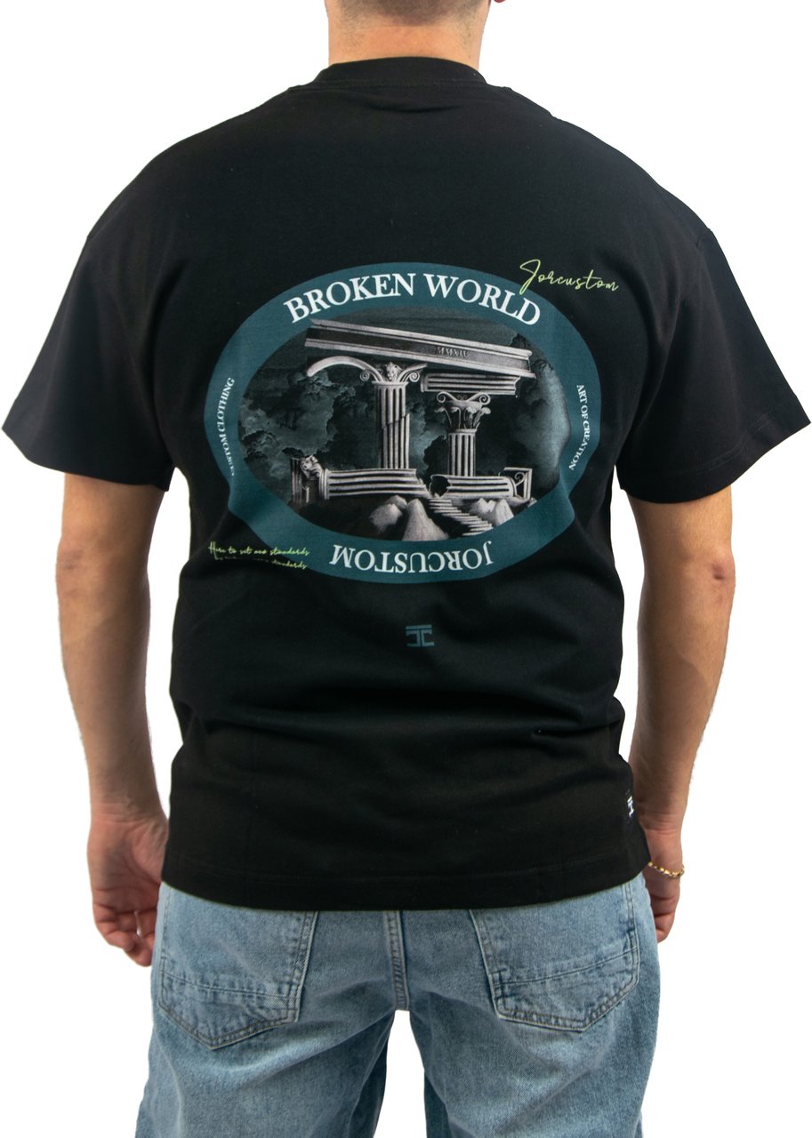 Jorcustom Broken World Loose Fit T-Shirt Zwart