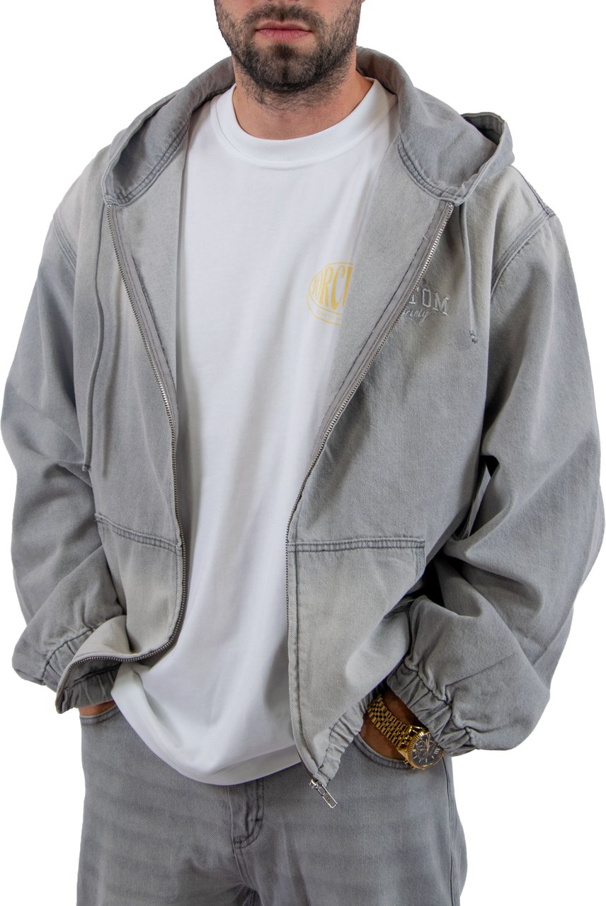 Jorcustom CustomSociety Denim Hooded Jacket Grijs