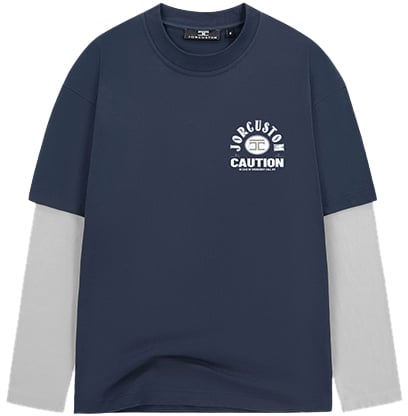 Jorcustom Customsociety Double Layered Longslee T-Shirt Blauw