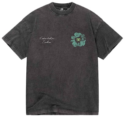 Jorcustom Flowers Loose Fit T-Shirt M-SS26-LFTSHIRT-FLOWERS AcidGrey Grijs