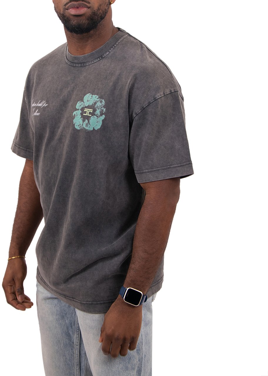 Jorcustom Flowers Loose Fit T-Shirt M-SS26-LFTSHIRT-FLOWERS AcidGrey Grijs
