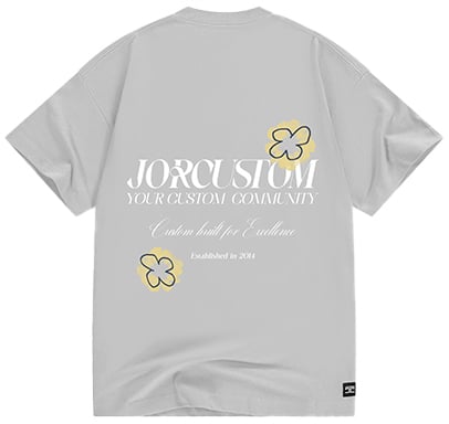 Jorcustom Flowers Loose Fit T-Shirt M-SS26-LFTSHIRT-FLOWERS LightGrey Lichtgrijs