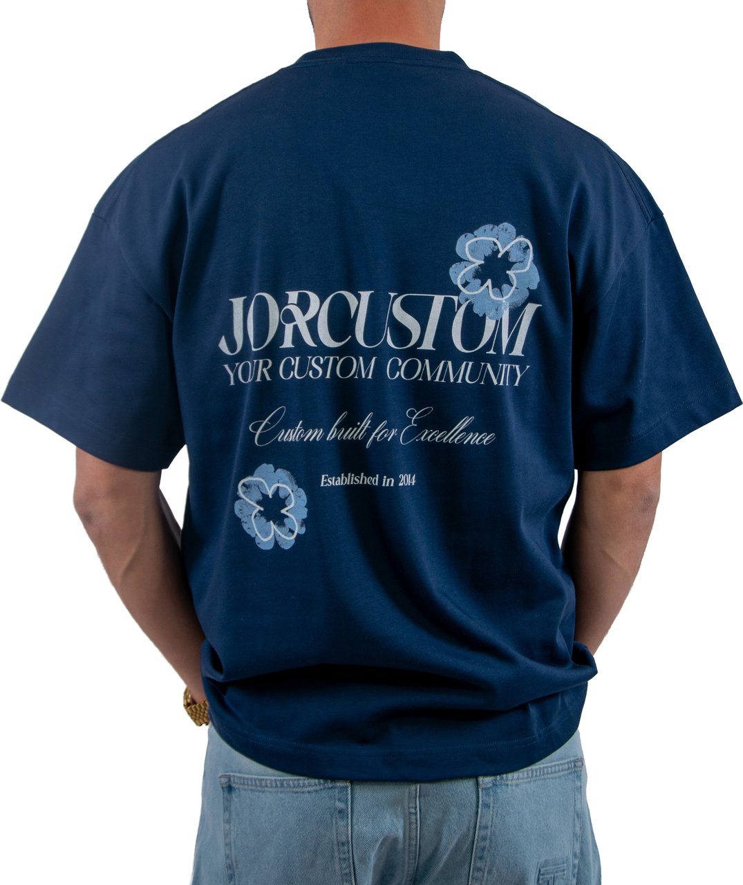 Jorcustom Flowers Loose Fit T-Shirt Blauw