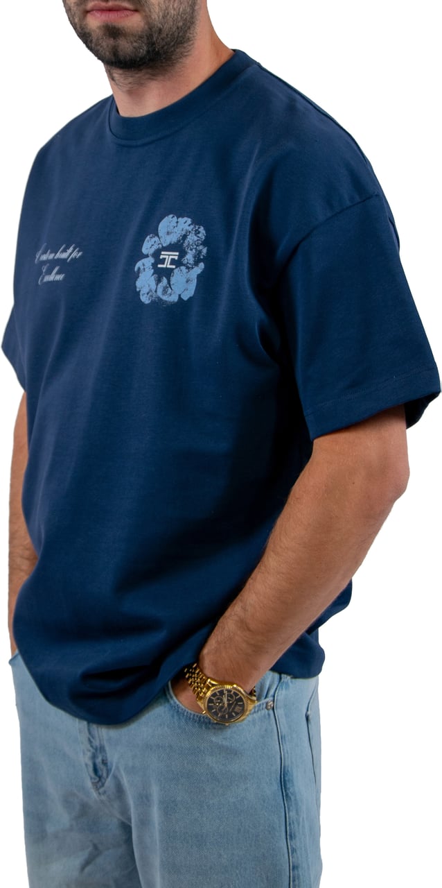 Jorcustom Flowers Loose Fit T-Shirt Blauw