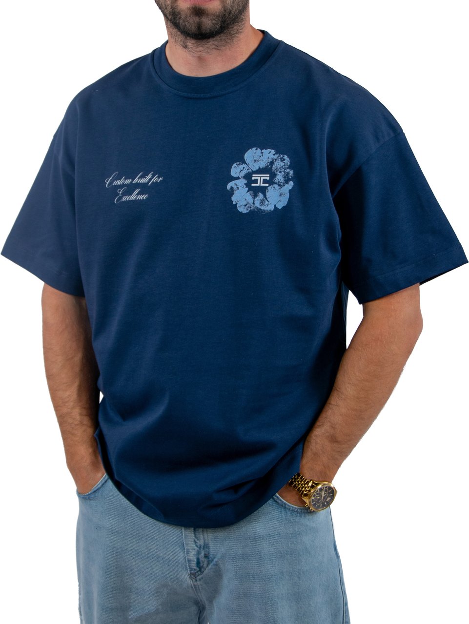 Jorcustom Flowers Loose Fit T-Shirt Blauw