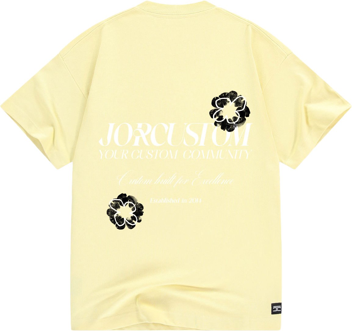 Jorcustom Flowers Loose Fit T-Shirt M-SS26-LFTSHIRT-FLOWERS VintageYellow Geel