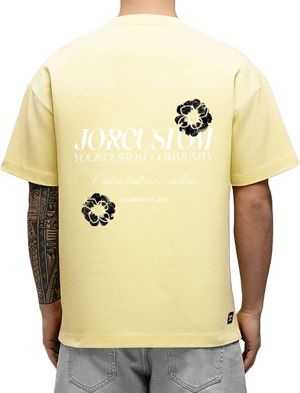 Jorcustom Flowers Loose Fit T-Shirt M-SS26-LFTSHIRT-FLOWERS VintageYellow Geel