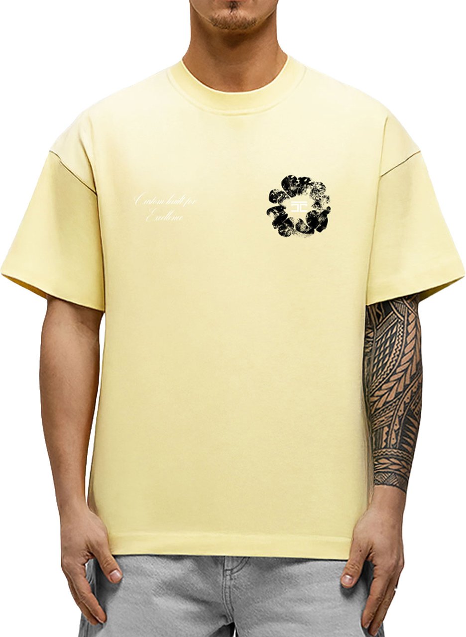 Jorcustom Flowers Loose Fit T-Shirt M-SS26-LFTSHIRT-FLOWERS VintageYellow Geel