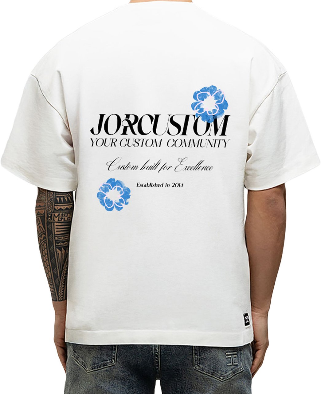 Jorcustom Flowers Loose Fit T-Shirt M-SS26-LFTSHIRT-FLOWERS White Wit