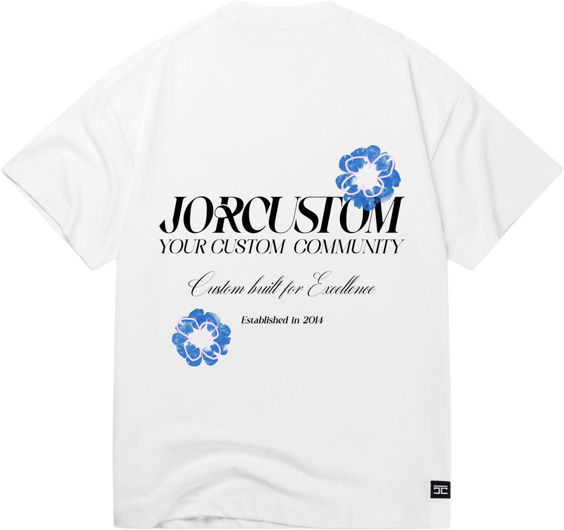 Jorcustom Flowers Loose Fit T-Shirt M-SS26-LFTSHIRT-FLOWERS White Wit