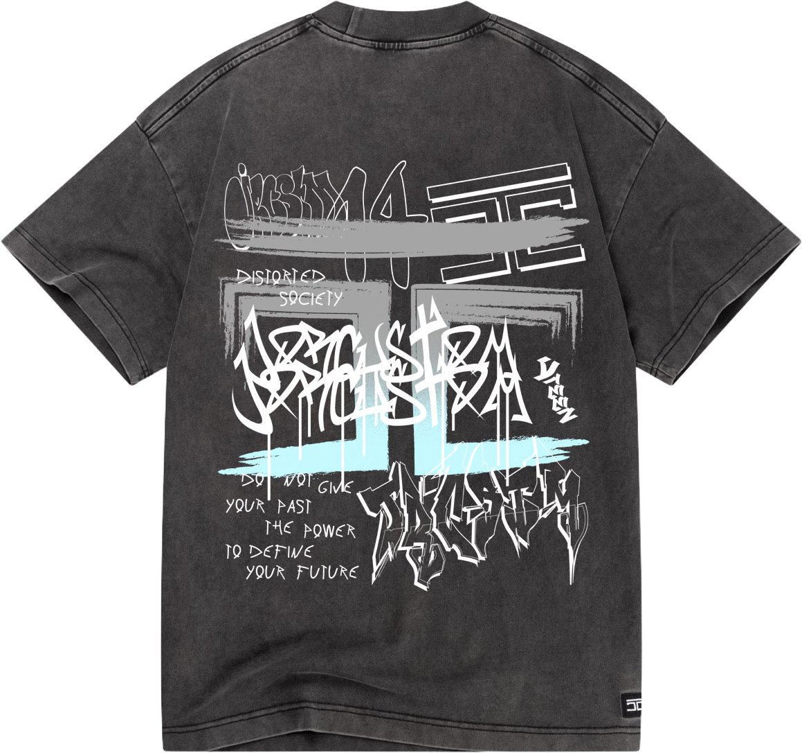 Jorcustom Graffiti Loose Fit T-Shirt Grijs