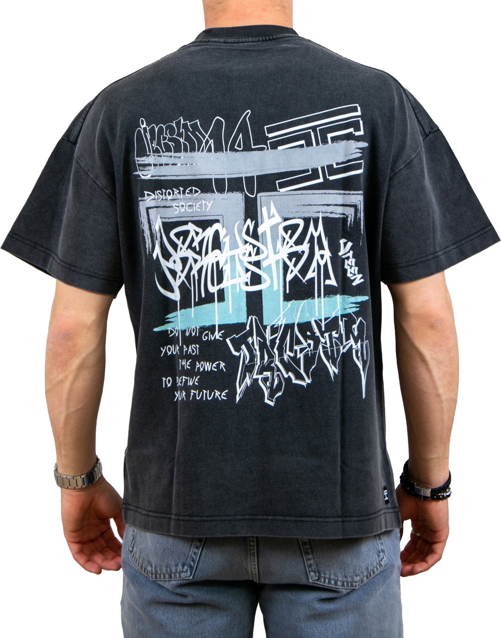 Jorcustom Graffiti Loose Fit T-Shirt Grijs