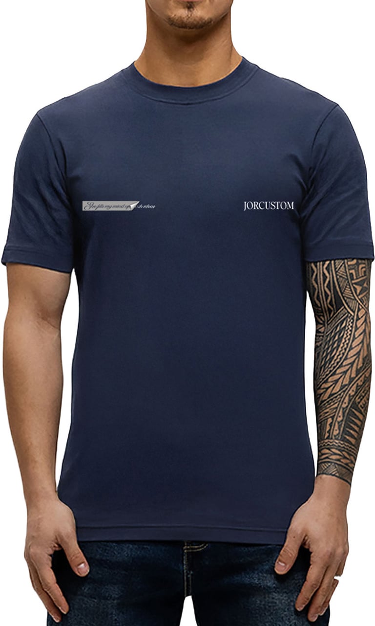 Jorcustom Angel2.0 Slim Fit T-Shirt M-SS26-SFTSHIRT-ANGEL2.0 MidnightBlue Blauw