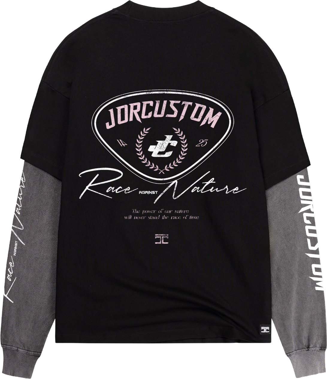 Jorcustom Double Layered Longsleeve RaceAgainstNature Longsleeve Black Zwart