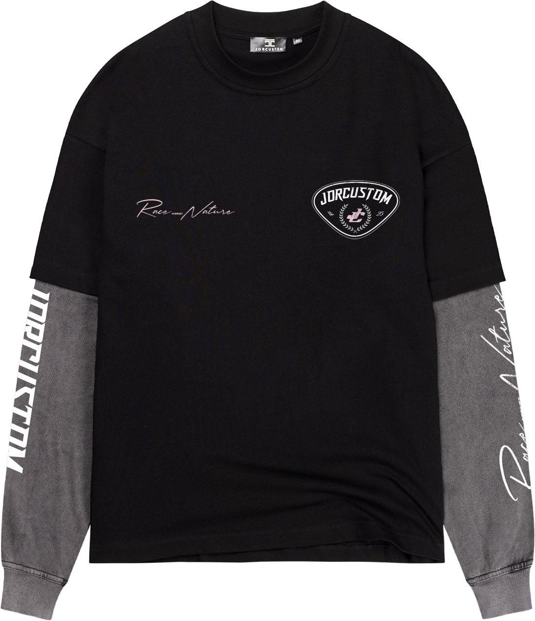 Jorcustom Double Layered Longsleeve RaceAgainstNature Longsleeve Black Zwart