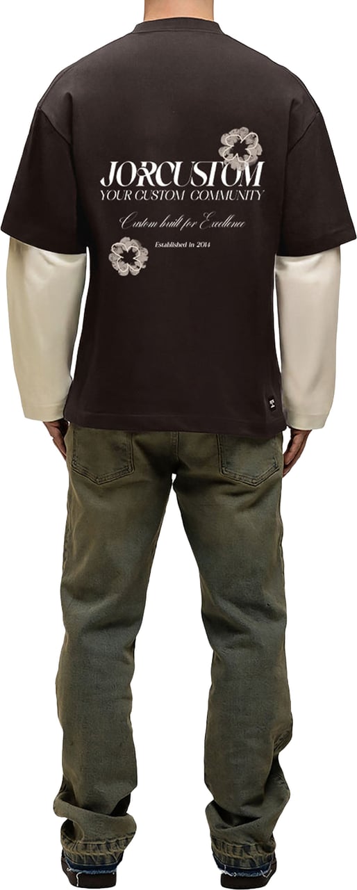 JORCUSTOM Flowers Double Layered Longsleeve T-Shirt Wit