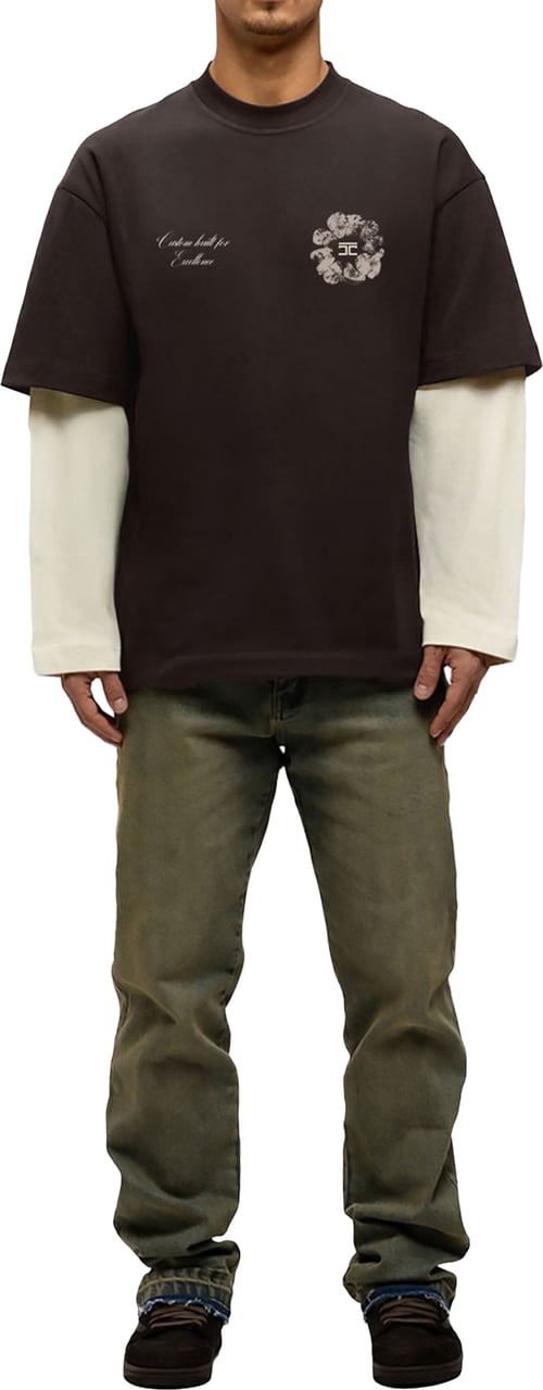 JORCUSTOM Flowers Double Layered Longsleeve T-Shirt Wit