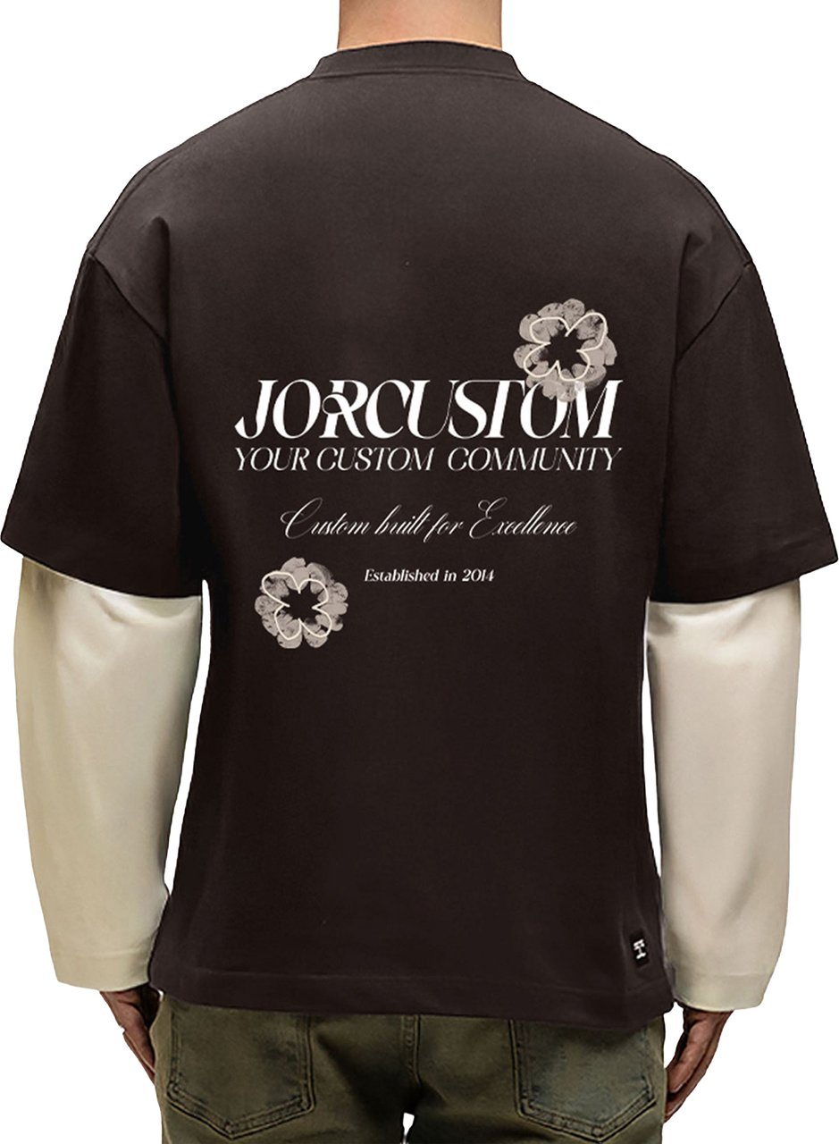 JORCUSTOM Flowers Double Layered Longsleeve T-Shirt Wit