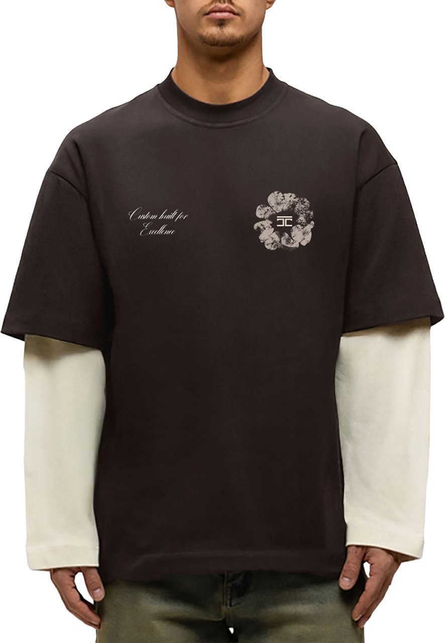 JORCUSTOM Flowers Double Layered Longsleeve T-Shirt Wit