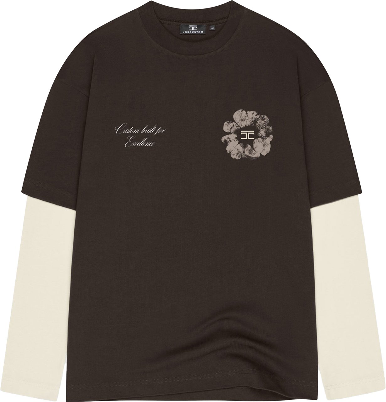 JORCUSTOM Flowers Double Layered Longsleeve T-Shirt Wit