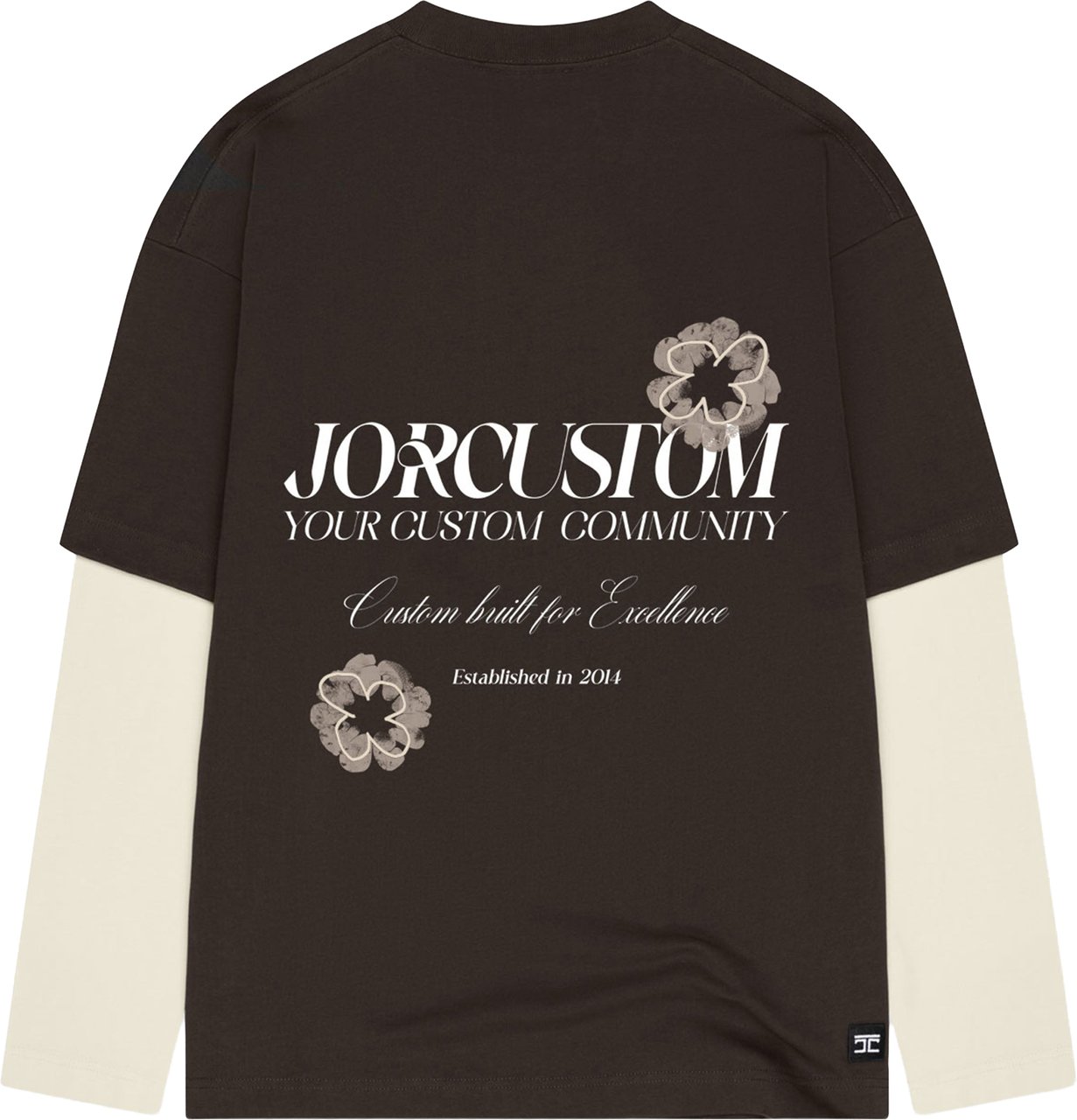 JORCUSTOM Flowers Double Layered Longsleeve T-Shirt Wit