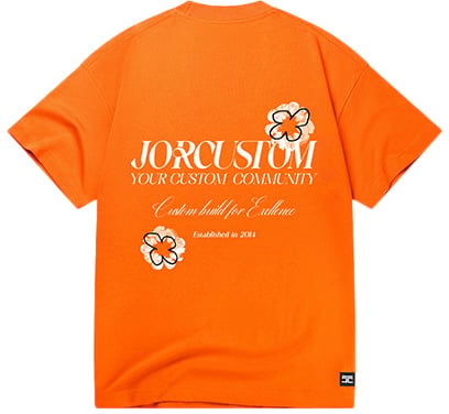 Jorcustom KD-Flowers Loose Fit T-Shirt M-SS26-LFTSHIRT-KD-FLOWE Orange Oranje