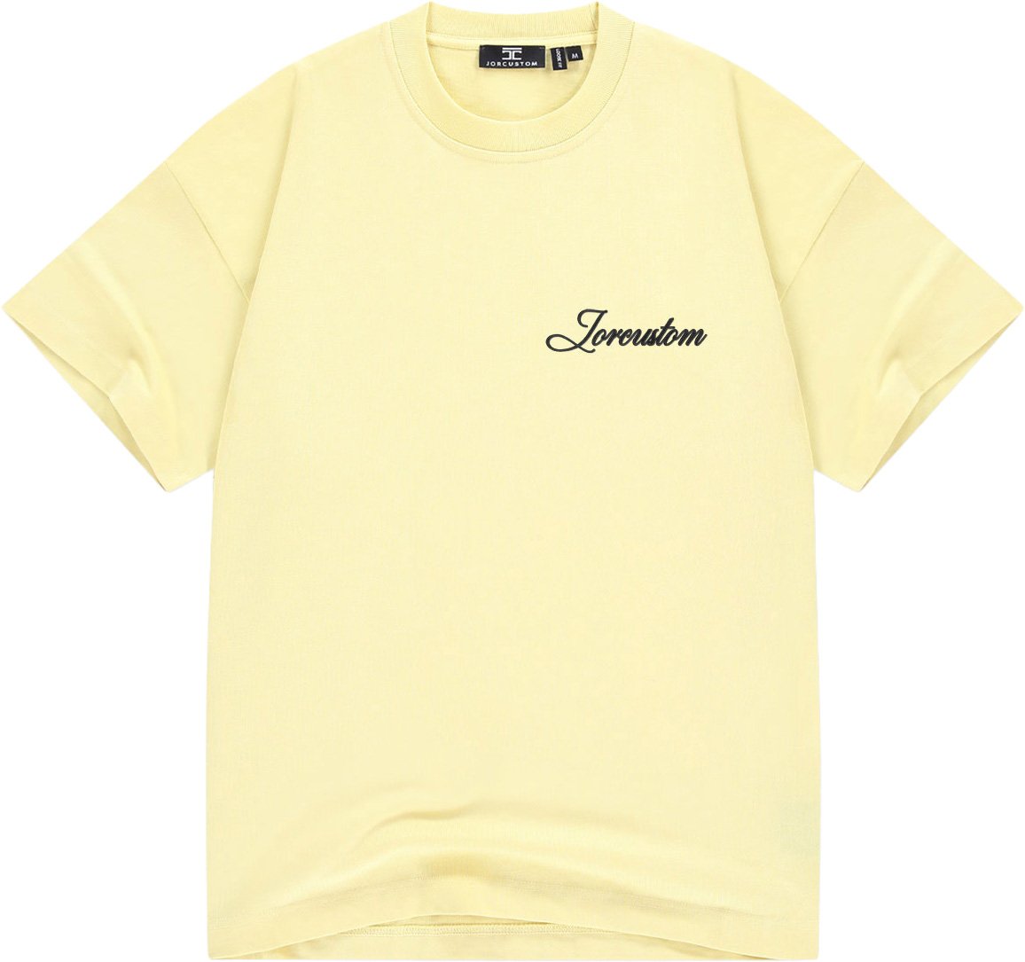 JORCUSTOM Stitched loosefit t-shirt yellow Geel