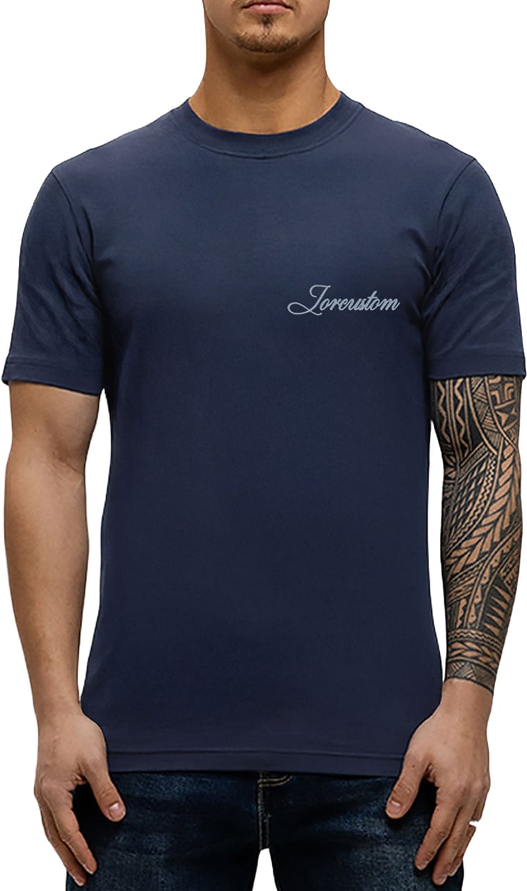 Jorcustom Stitched Slim Fit T-Shirt M-SS26-SFTSHIRT-STITCHED MidnightBlue Blauw