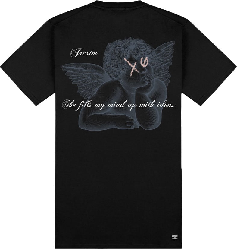 Jorcustom T-shirt Angel Angel Slim fit Black Zwart