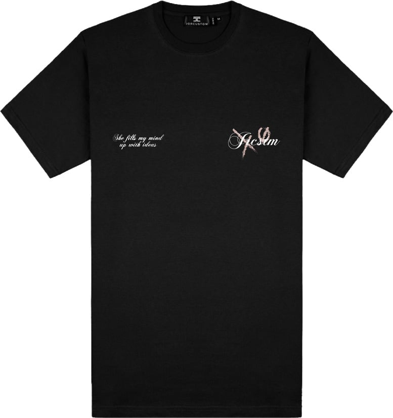 Jorcustom T-shirt Angel Angel Slim fit Black Zwart