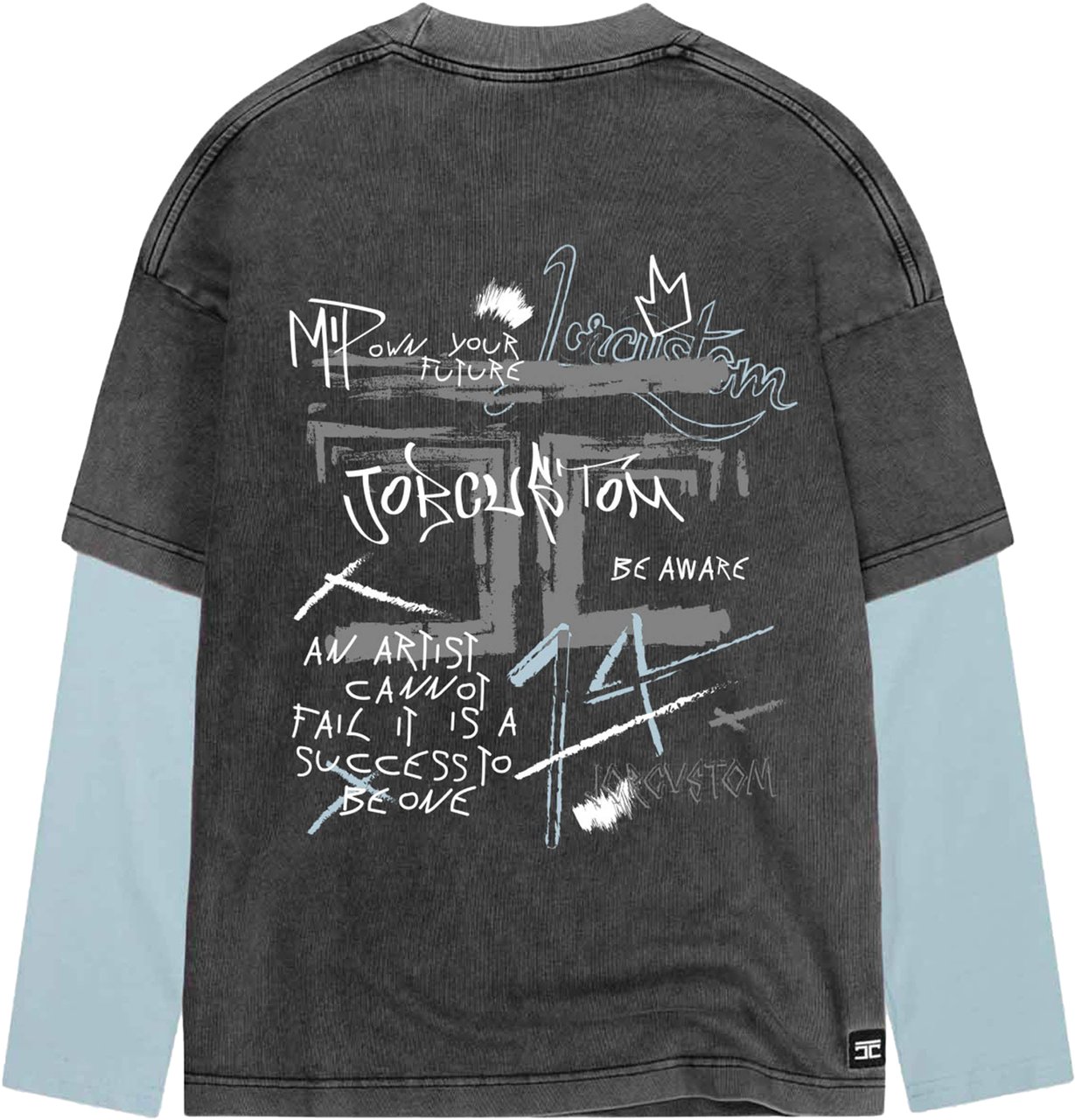 JORCUSTOM Artist Double Layered T-Shirt Blauw