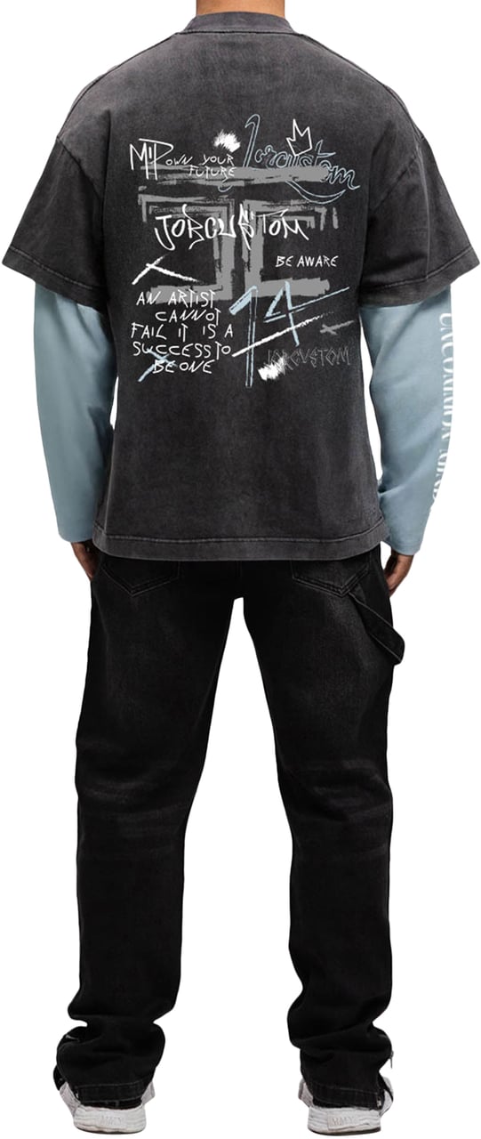 JORCUSTOM Artist Double Layered T-Shirt Blauw