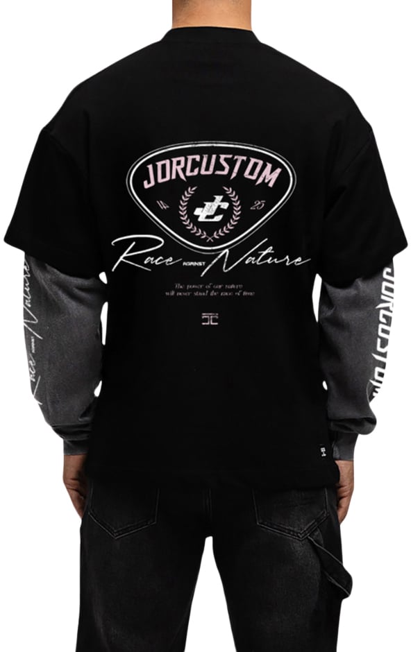 JORCUSTOM RaceAgainstNature Double Layered T-Shirt Zwart