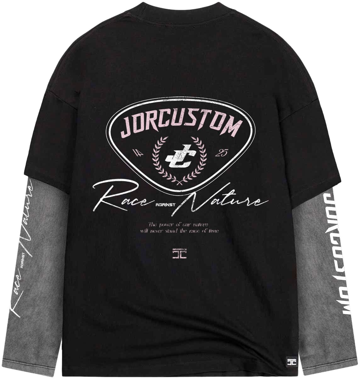 JORCUSTOM RaceAgainstNature Double Layered T-Shirt Zwart