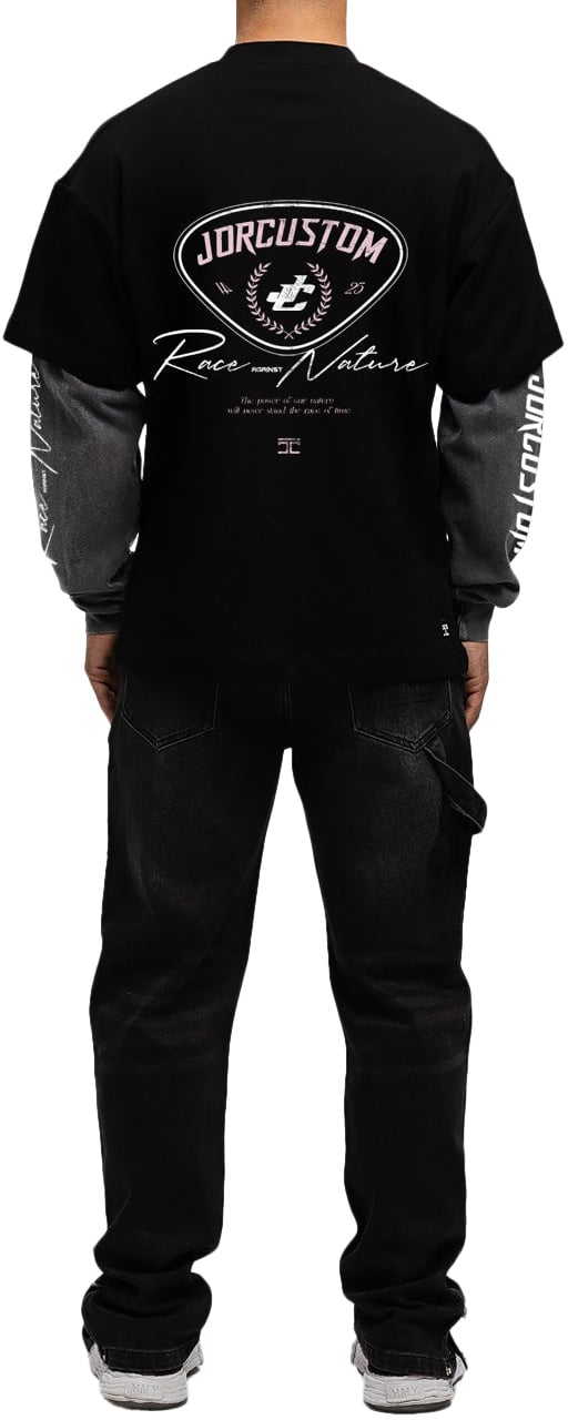 JORCUSTOM RaceAgainstNature Double Layered T-Shirt Zwart