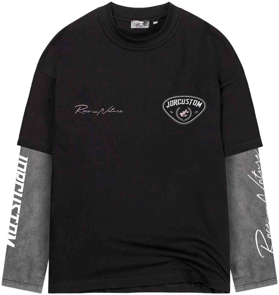 JORCUSTOM RaceAgainstNature Double Layered T-Shirt Zwart