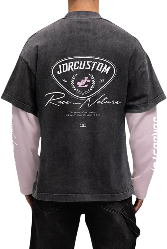 JORCUSTOM RaceAgainstNature Double Layered T-Shirt Roze