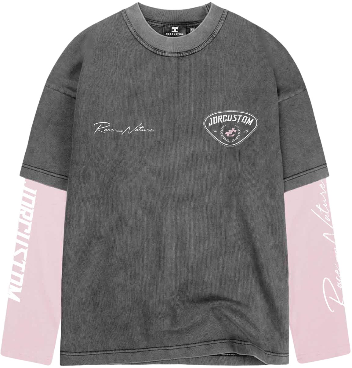 JORCUSTOM RaceAgainstNature Double Layered T-Shirt Roze