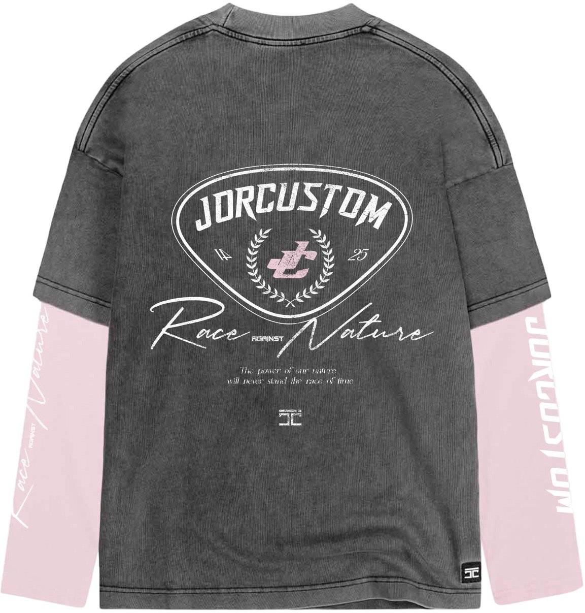 JORCUSTOM RaceAgainstNature Double Layered T-Shirt Roze