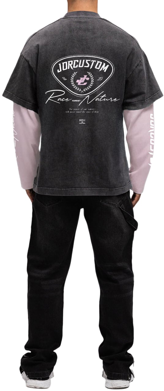 JORCUSTOM RaceAgainstNature Double Layered T-Shirt Roze