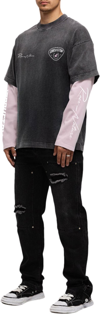 JORCUSTOM RaceAgainstNature Double Layered T-Shirt Roze