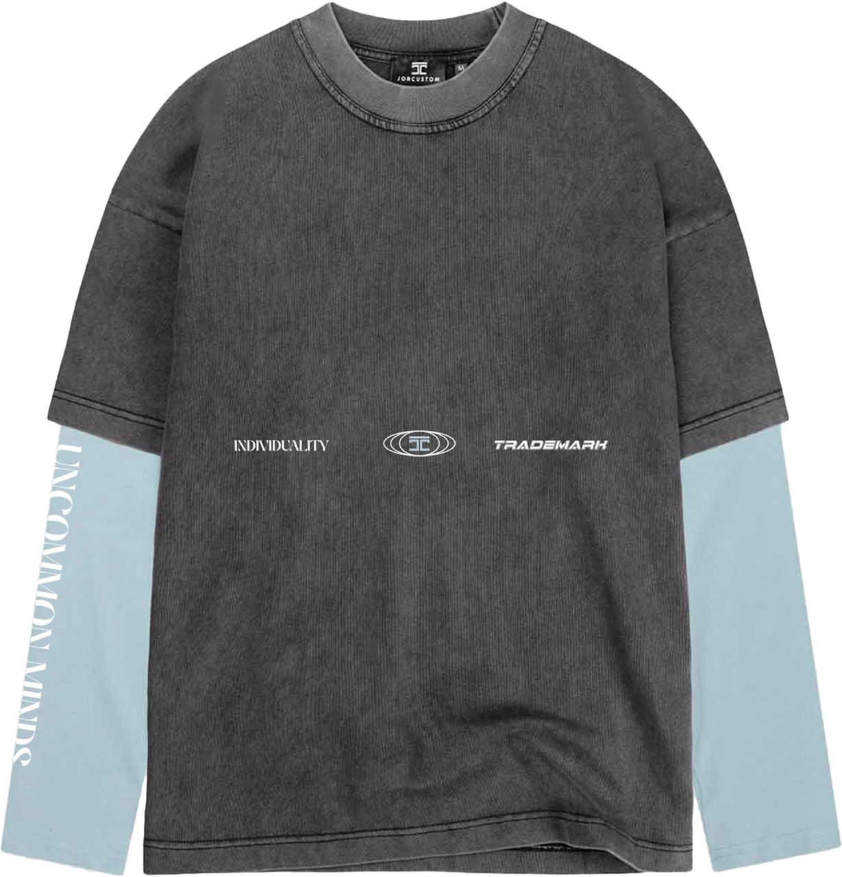 JORCUSTOM Uncommon Minds Double Layered T-Shirt Blauw